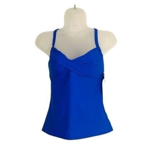 Athleta Womens‎ Twister Tank Tankini Top Swim Adjustable Straps Blue - Picture 2 of 11